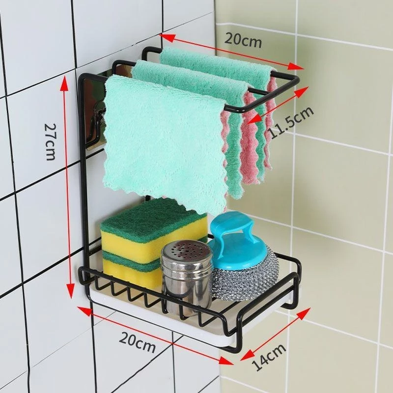 Kitchen Rag Rack Wall mounted Towel Dishcloth Sponge Holder Stainless ...