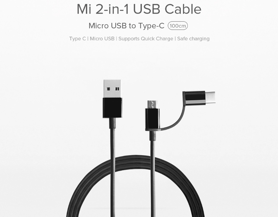 Xiaomi 2-in-1 USB Cable (Micro USB to Type C) 100cm Global Version ...