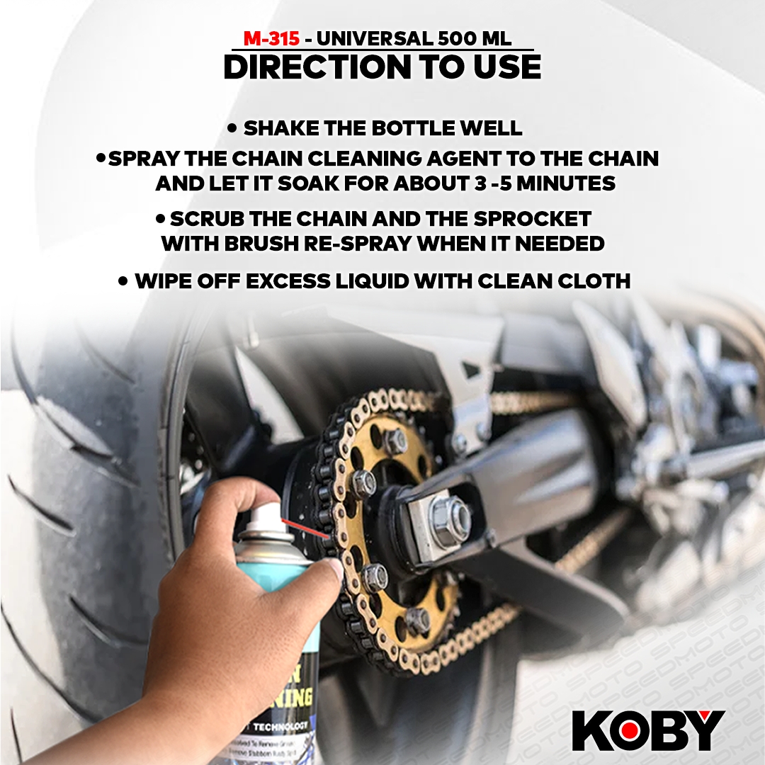KOBY CHAIN CLEANING 500ML STRONG PENETRATION & ANTI-RUST UNIVERSAL M ...