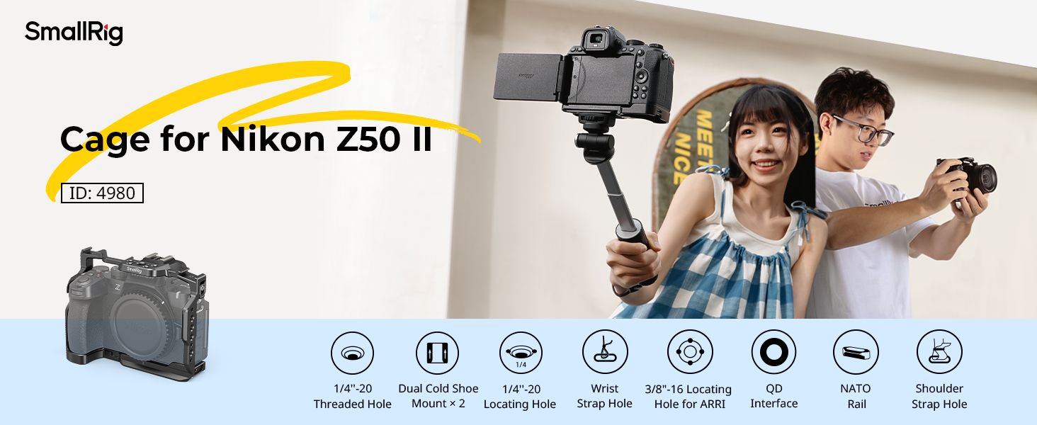 smallrig-aluminum-alloy-camera-cage-for-nikon-z50-ii-mirrorless-camera