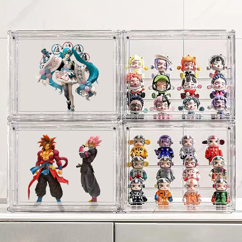 CHIT Doll Display Case Acrylic Transparent Box Toy Storage Organizer ...