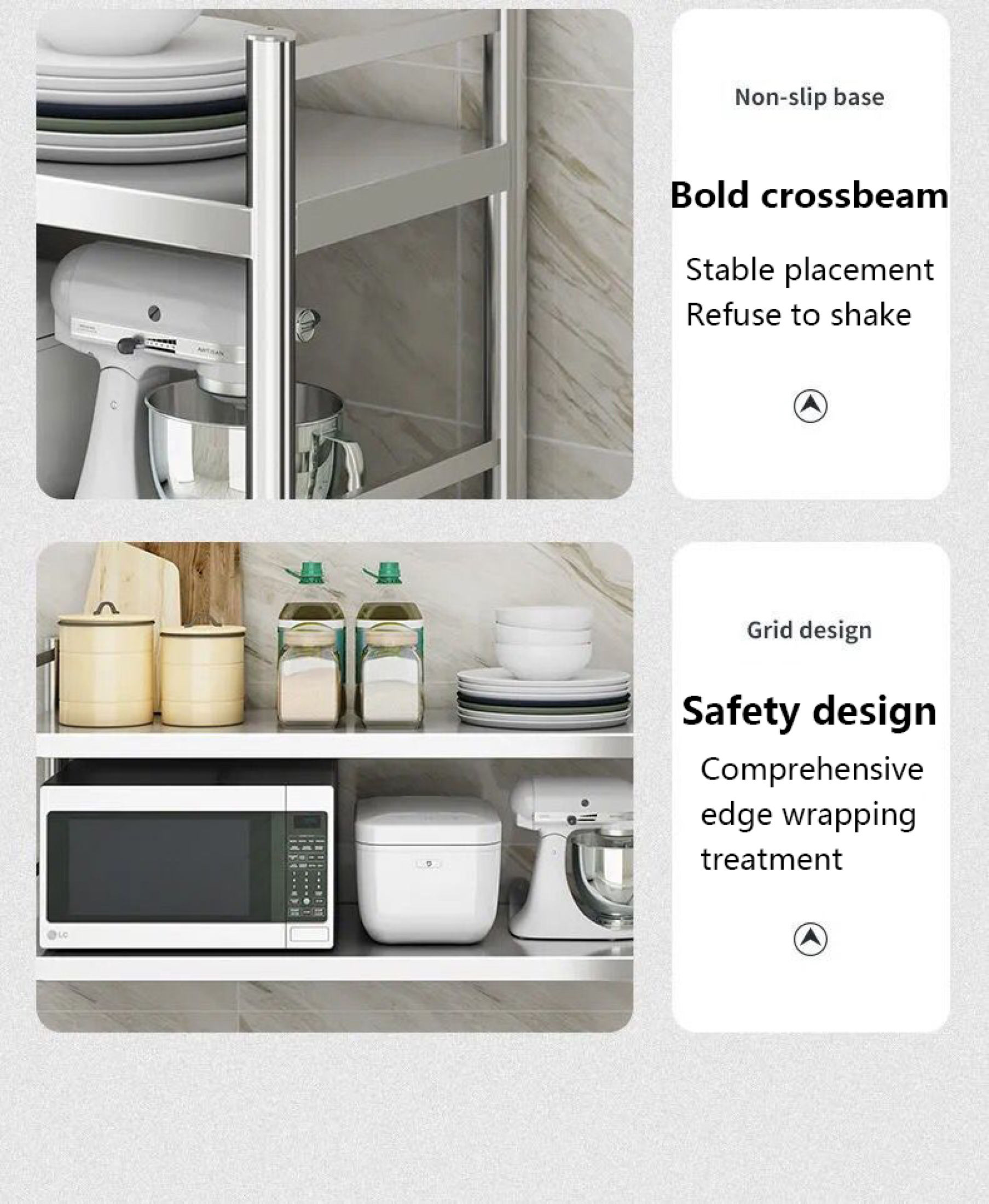 2-layer stainless steel storage rack Wall-Mounted Storage Rack ...