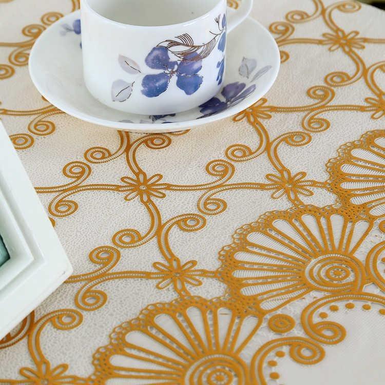 2-8 Seater PVC Table cloth Golden/Silver Hot stamping Table Cover ...