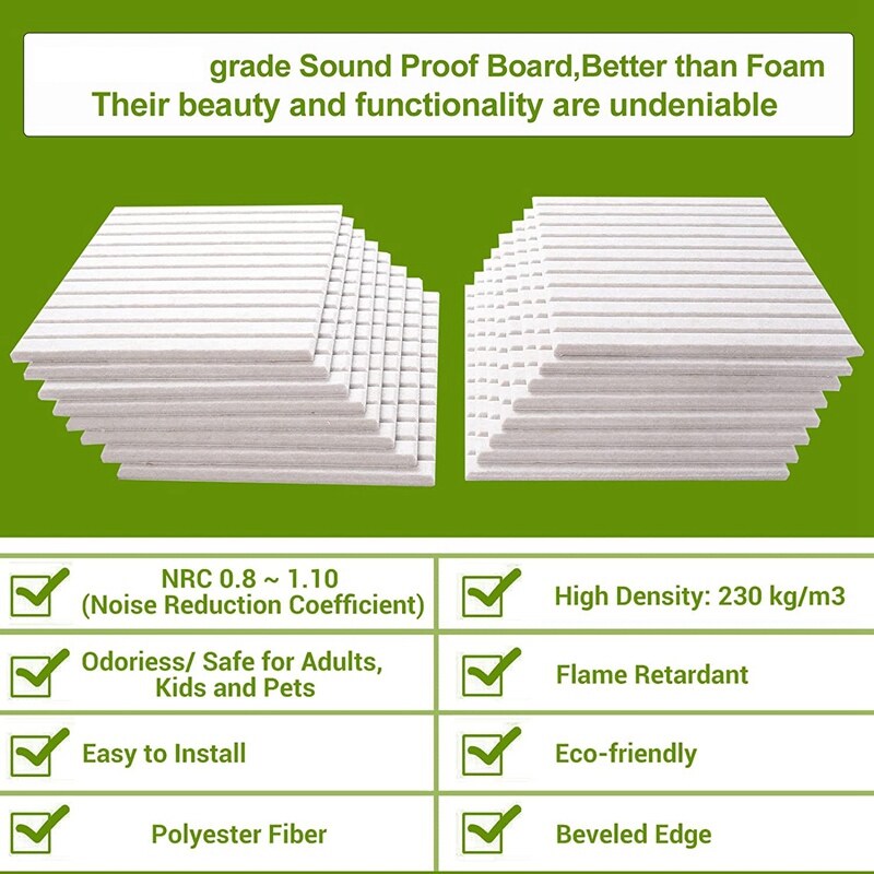 6/12PCS 30X30X1CM Professional-grade soundproof board, soundproof wall ...