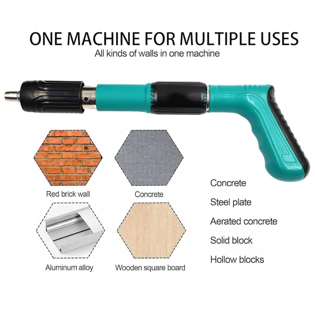 Cordless Manual Steel Nail Gun Rivet Gun Tool Nail Concrete Rivet Tool ...