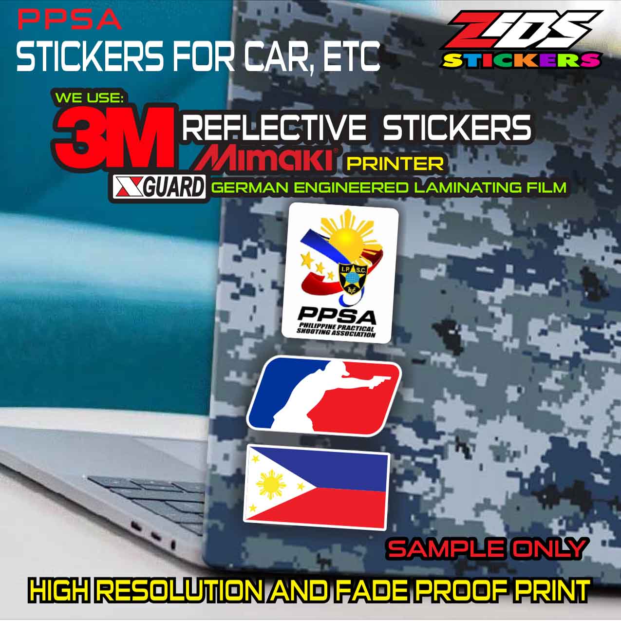 ppsa 3m reflective printed laminated sticker for cars, motorcyle ...