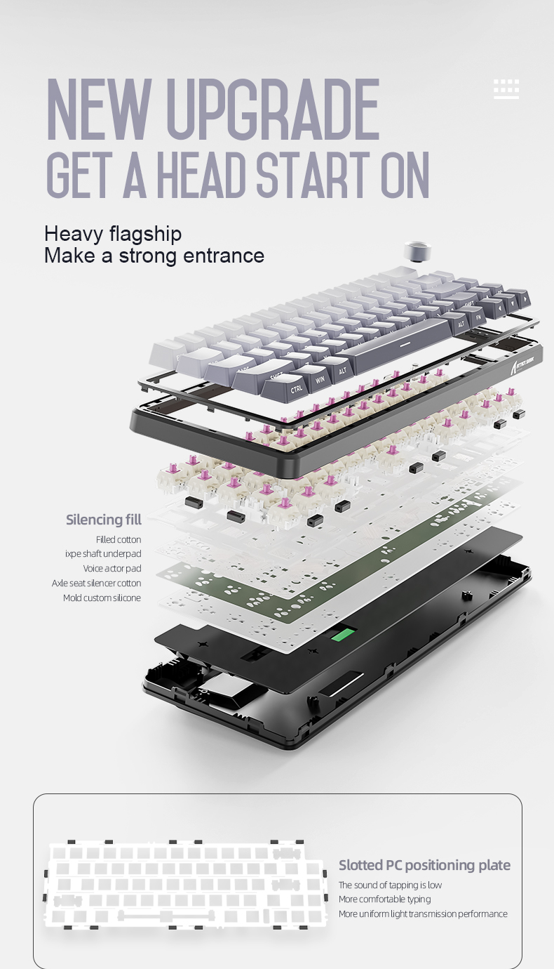 Attack Shark X66 Tri Mode Wireless Mechanical Keyboard Gasket RGB Hot ...