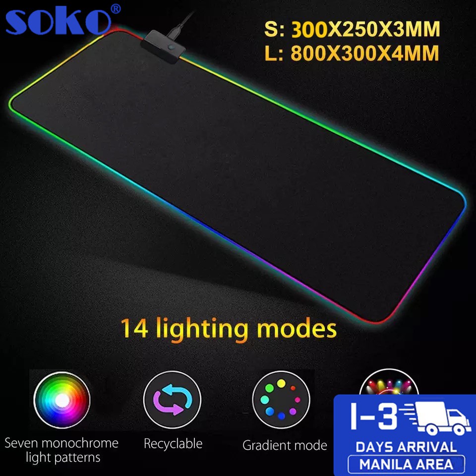 RGB plant rubber gaming mouse pad extra large luminous luminous ...