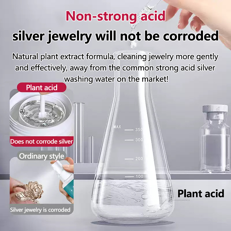 200ML Gold and Silver Cleaner Liquid Jewelry Cleaner Suitable for Ring ...