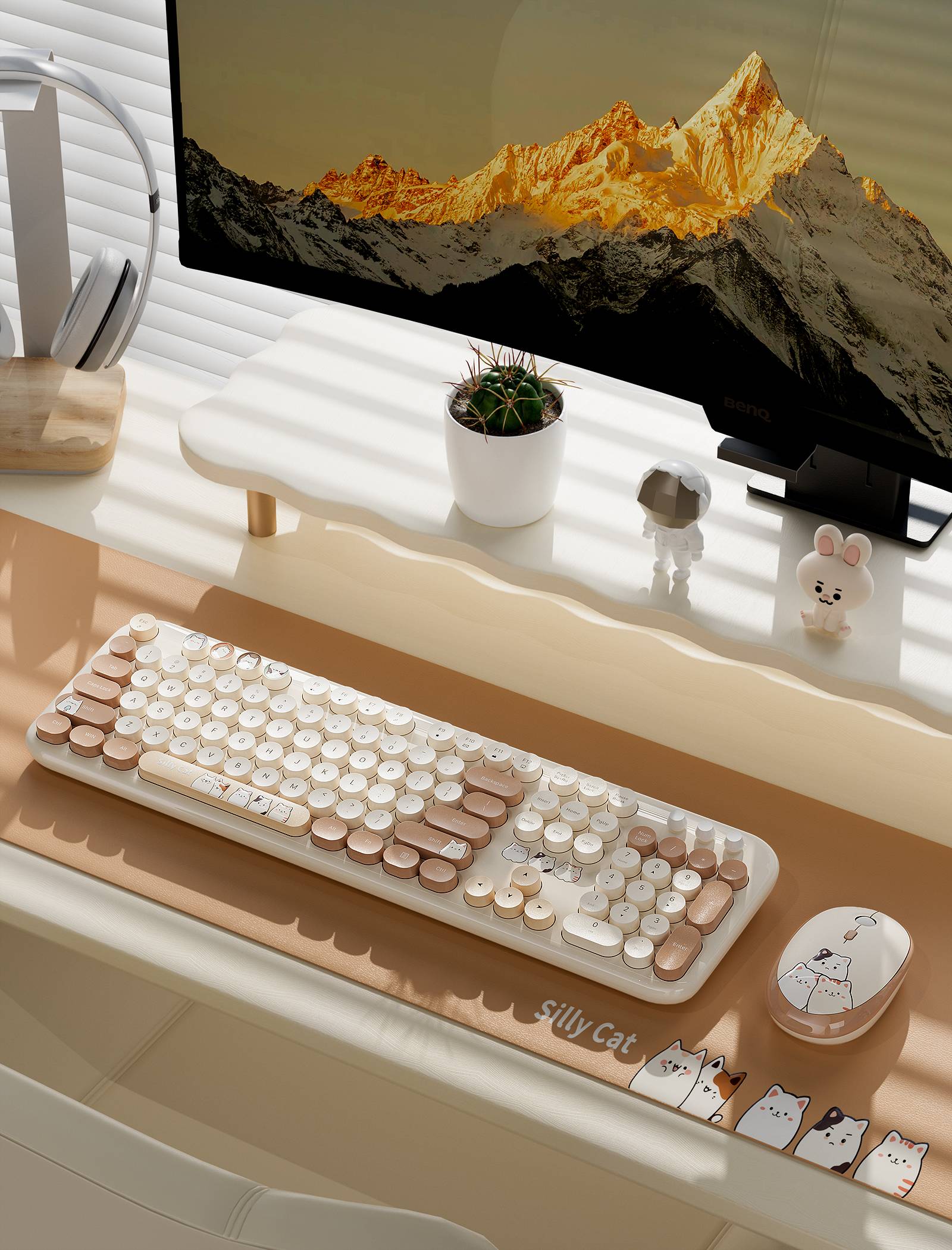 FANTASY MOFii Silly Cat Retro Cute Wireless Keyboard and Mouse Set For ...