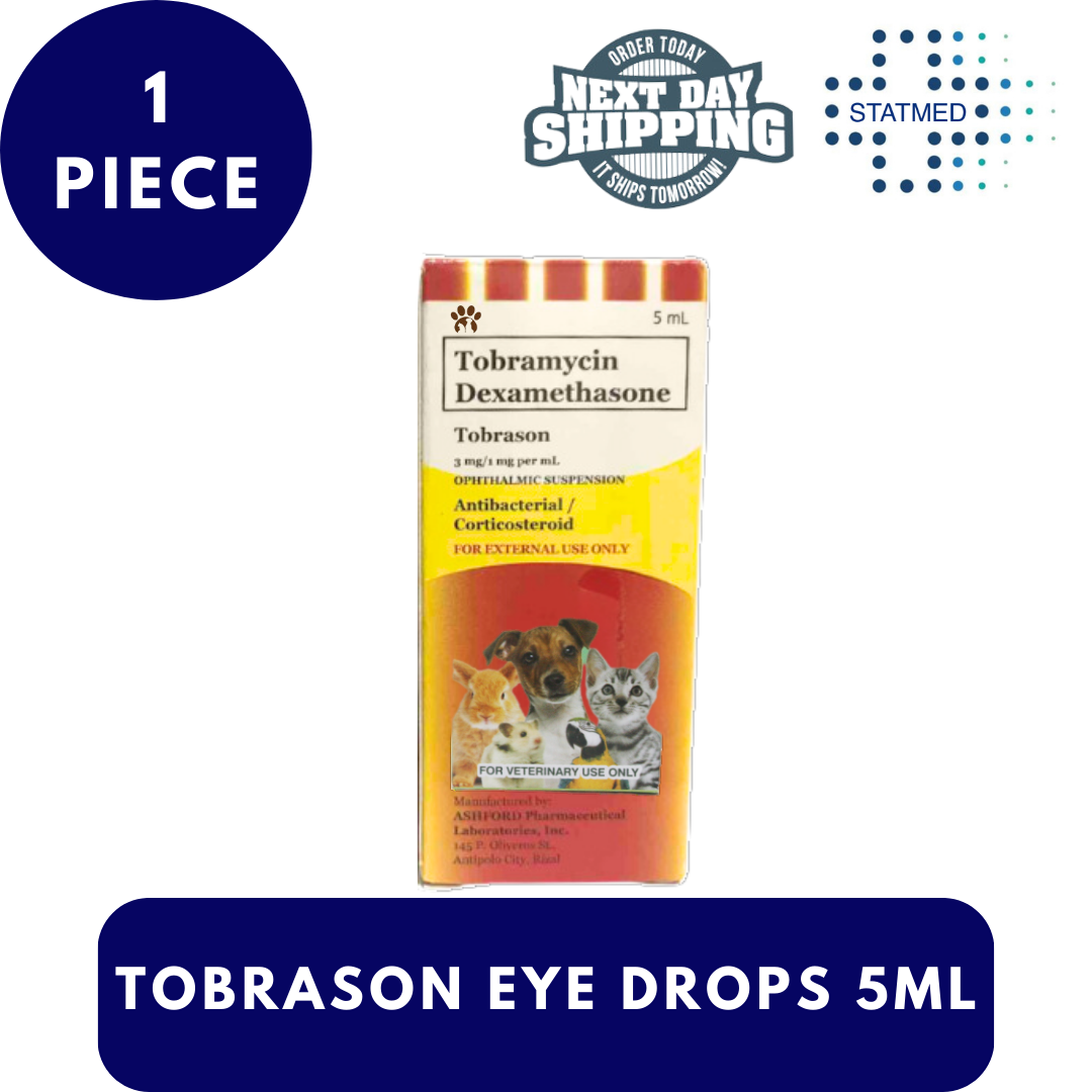 Tobrason Ophthalmic Solution Eye Drops 5mL Tobra + Dexa For Pets ...