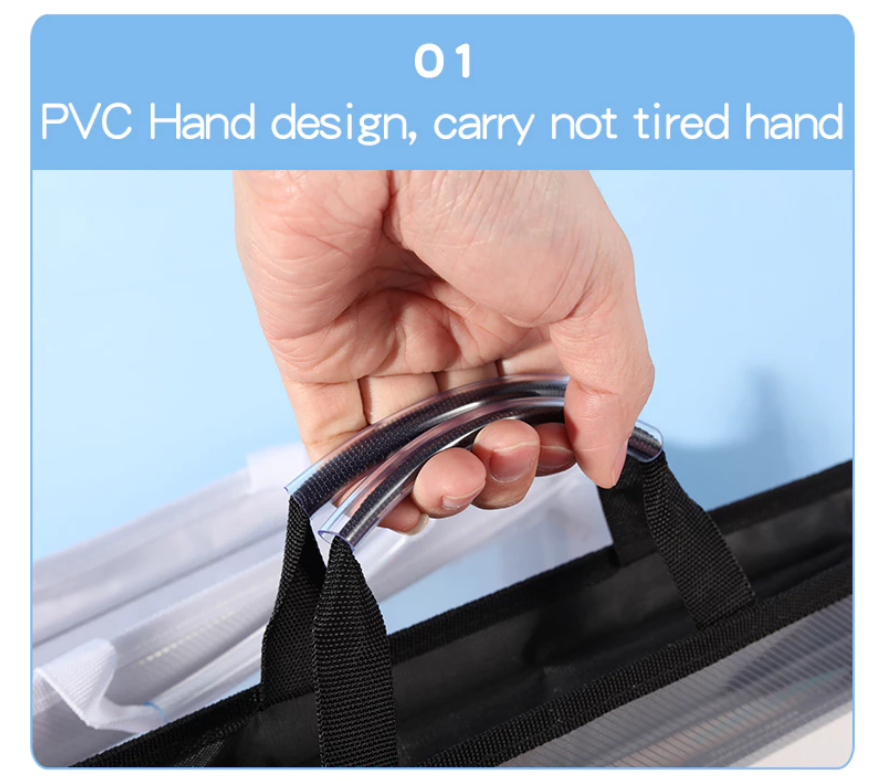 1PC transparent file bag A4 large capacity storage bag students bag ...