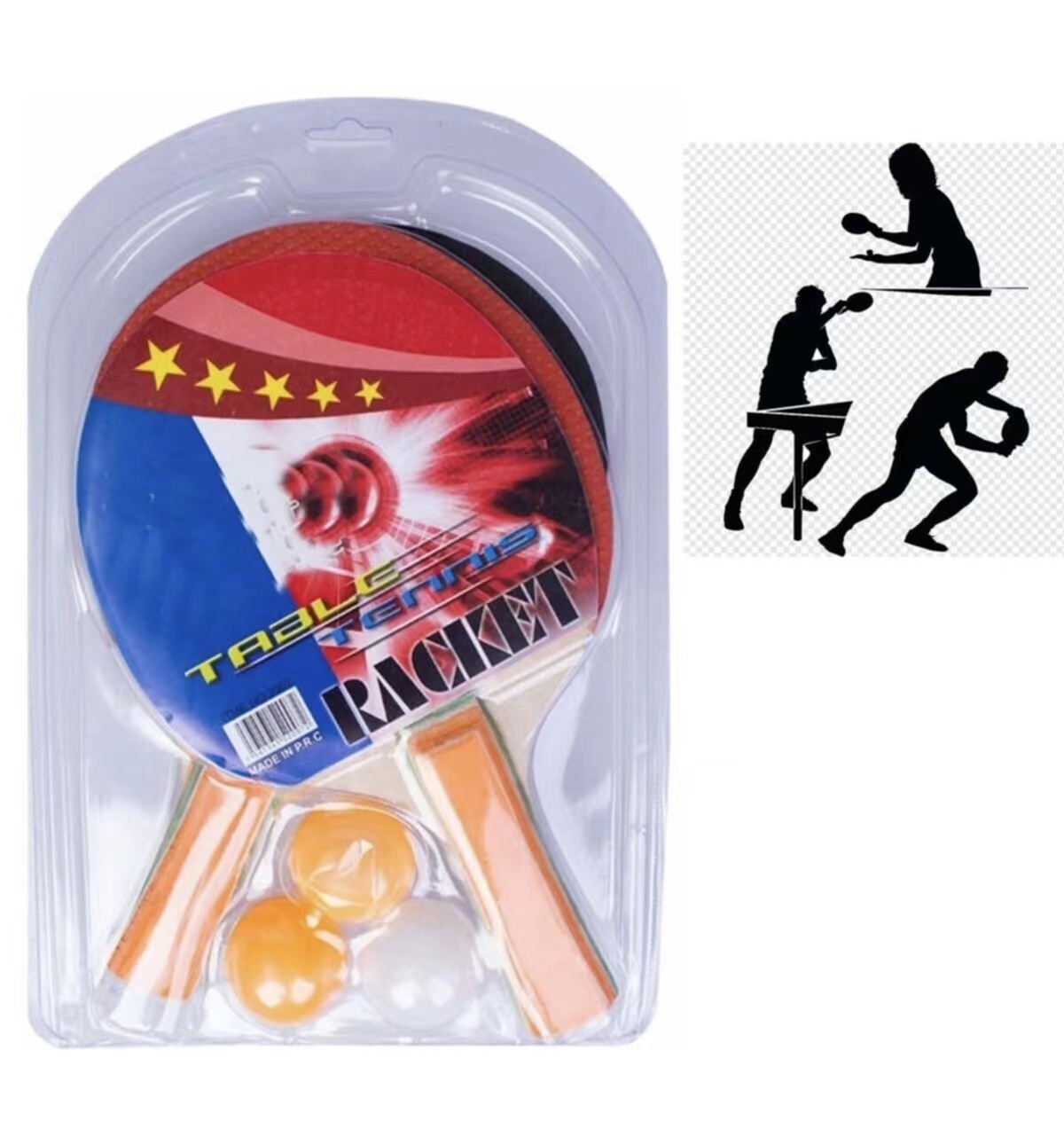Table tennis racket Set two table tennis rackets with double-sided ...
