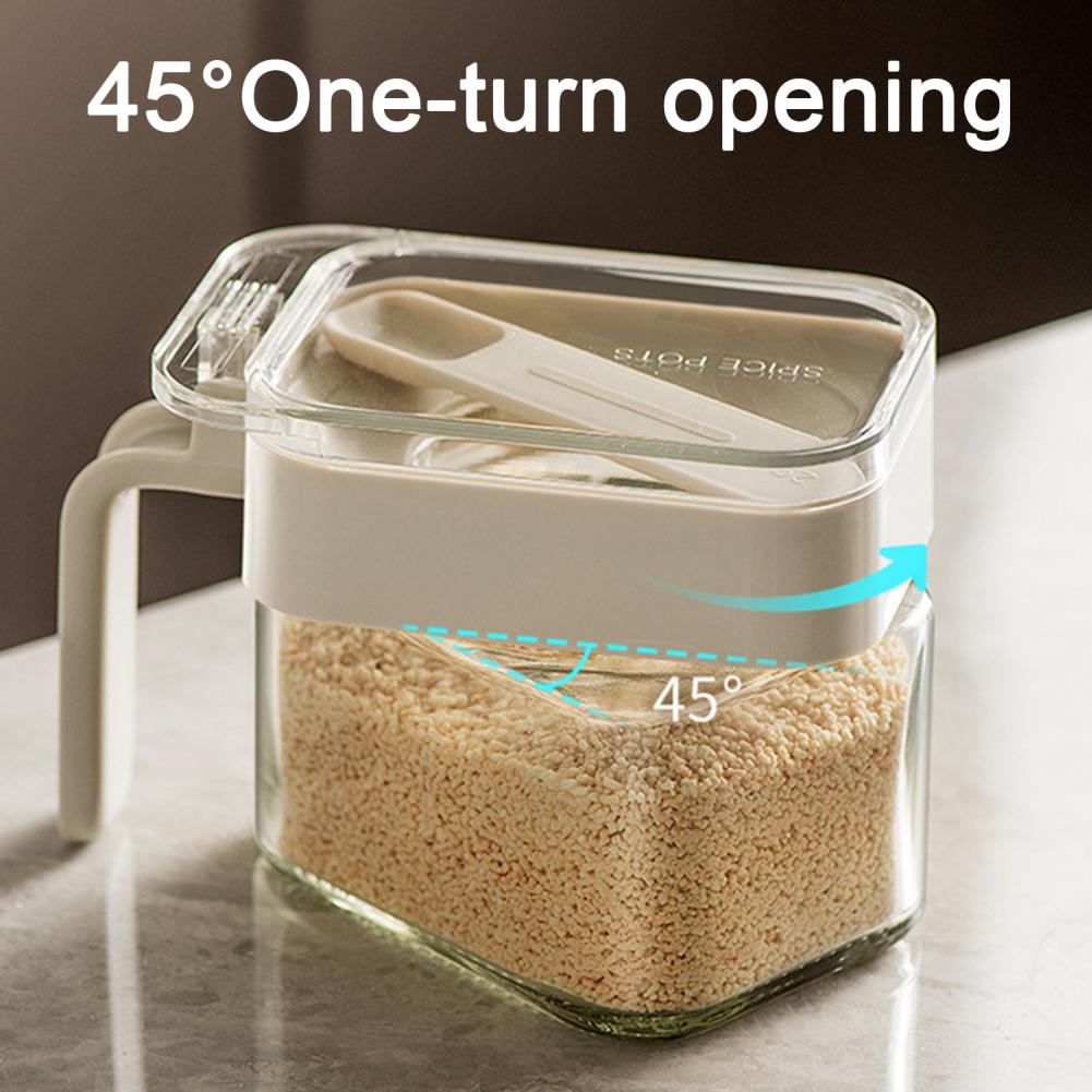 Kitchen Condiments Organizer Glass Storage Container Jar Moisture Proof ...