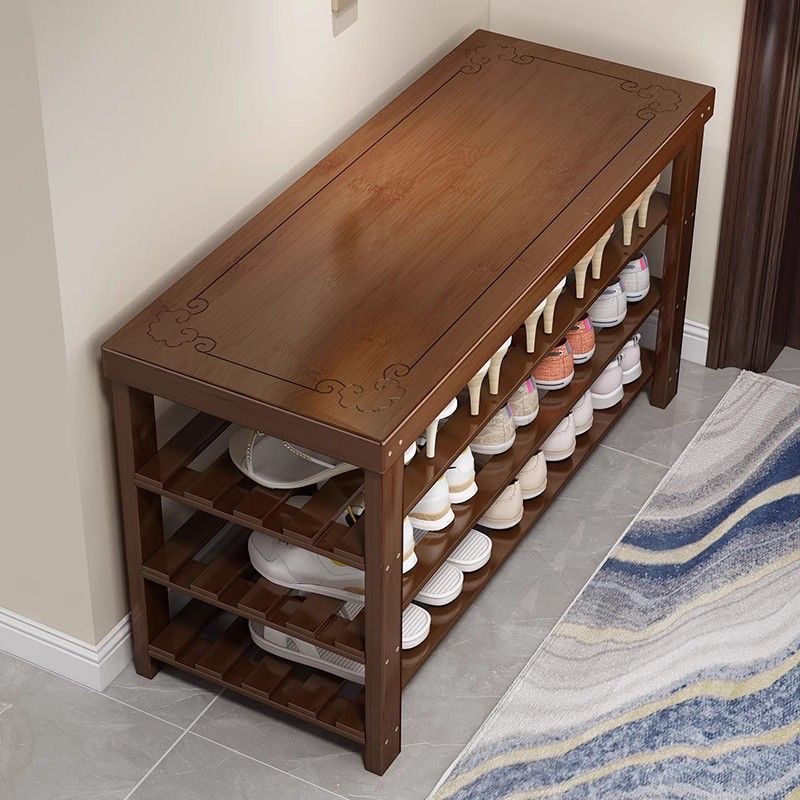 40/50/70/100 Bamboo Shoe Stool Cabinet Shoe Rack Stool Storage Modern ...