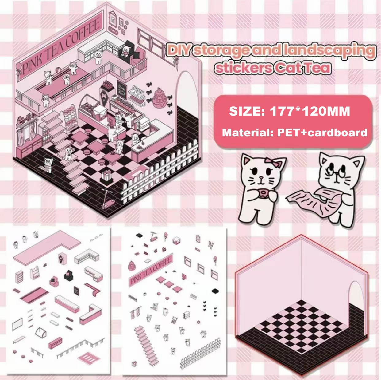 Large Size 3D Stickers Miniature PET Stickers Cute Cartoon Handbook diy ...