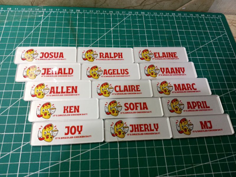 MAGNETIC NAMEPLATE - PIN NAMEPLATE PERSONALIZED - ACRYLIC 1X3 inches ...