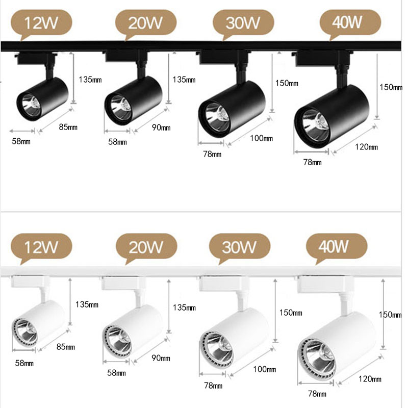 12W 20W 30W Track Light Group LED Spot Light Ceiling Light Strip Light ...