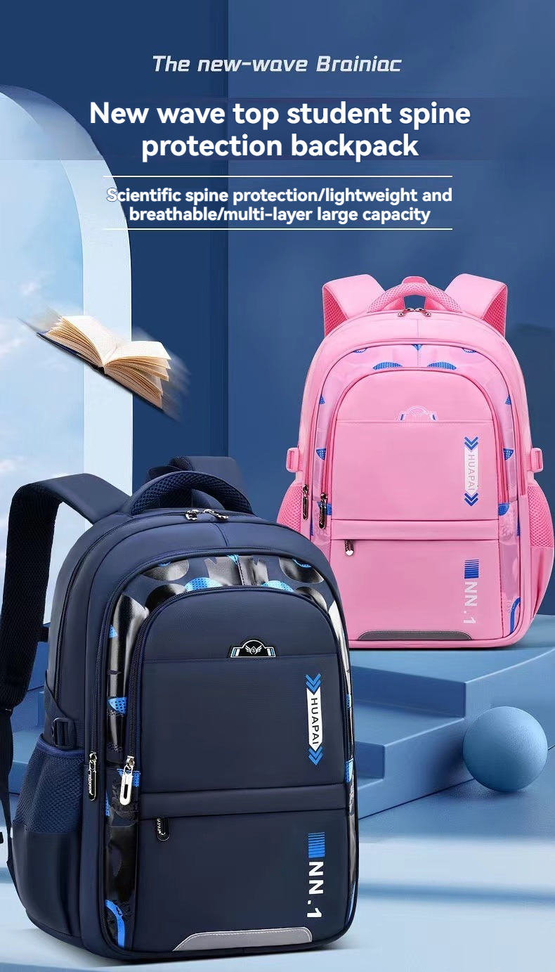 Lightweight Burden Alleviation Large Capacity Student Schoolbag main image 1