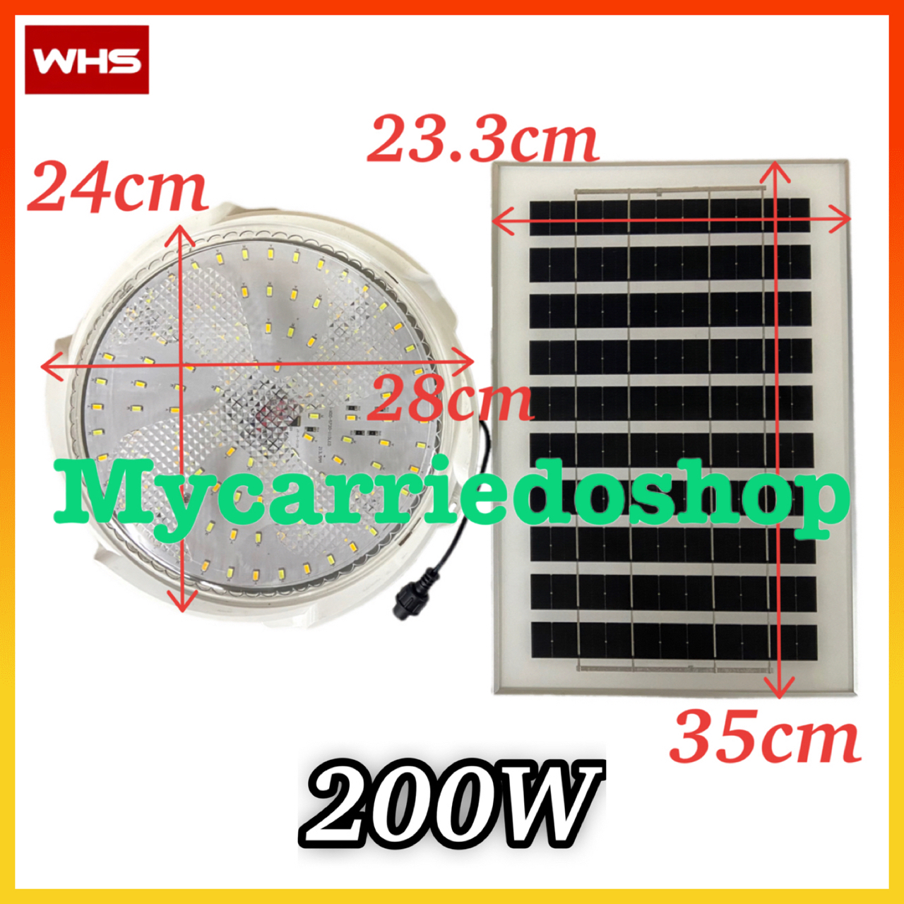 WHS 60W 100W 200W 300W Solar Ceiling Lamp Home Indoor Ceiling Light ...