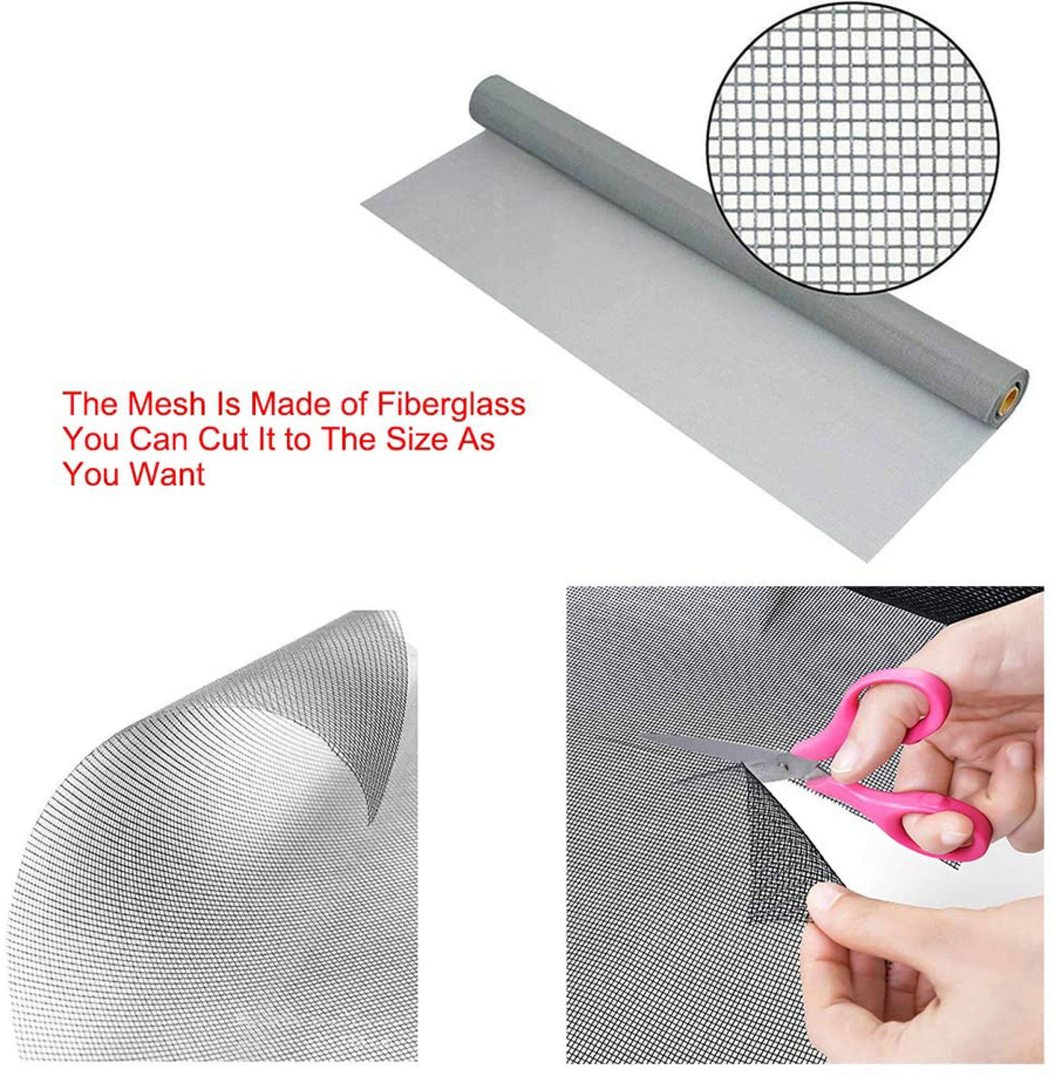 Magnetic Screen Window with Frame Anti Mosquito Screen Net DIY Easy ...