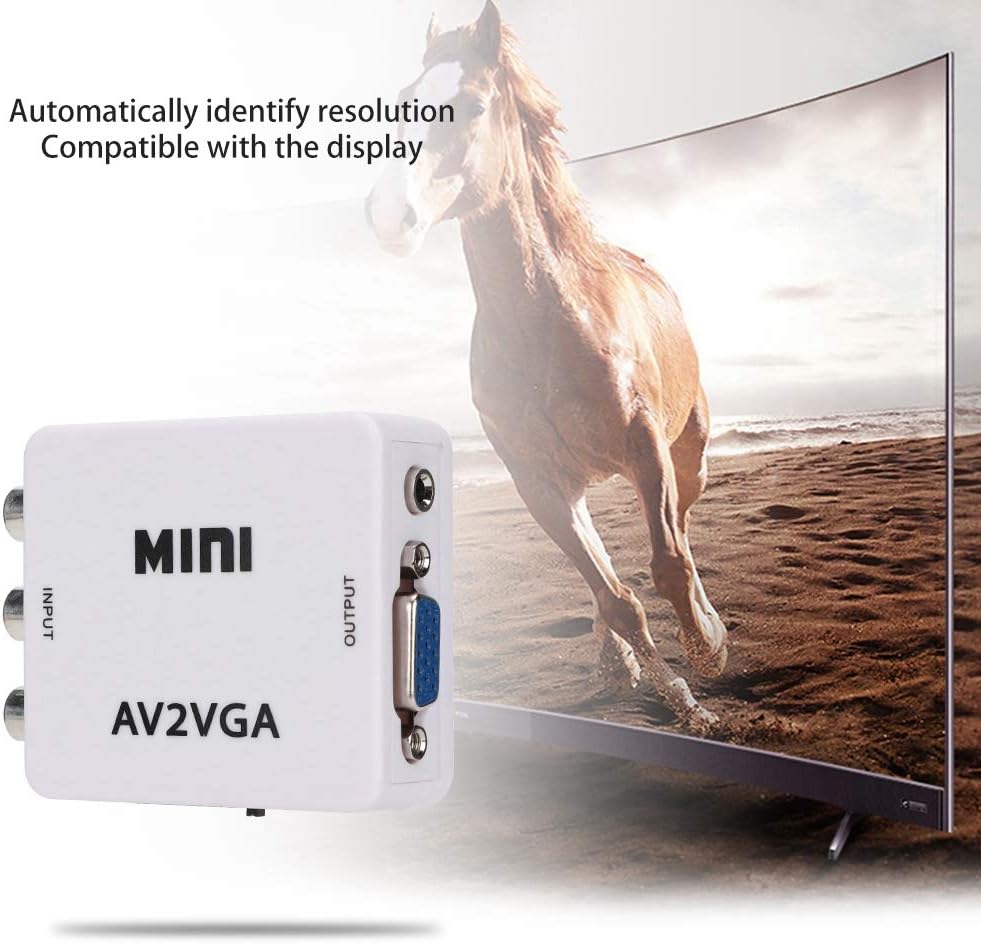 Mini AV2VGA HD Video Converter Av RCA CVBS to VGA HDTV Adapter for Set ...