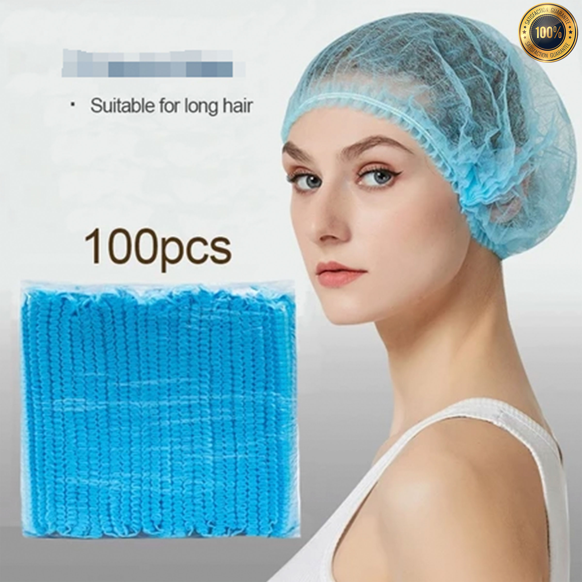 SULITFINDS_Hair Net shower cap 100pcs Disposable Bouffant Cap Head Cap ...