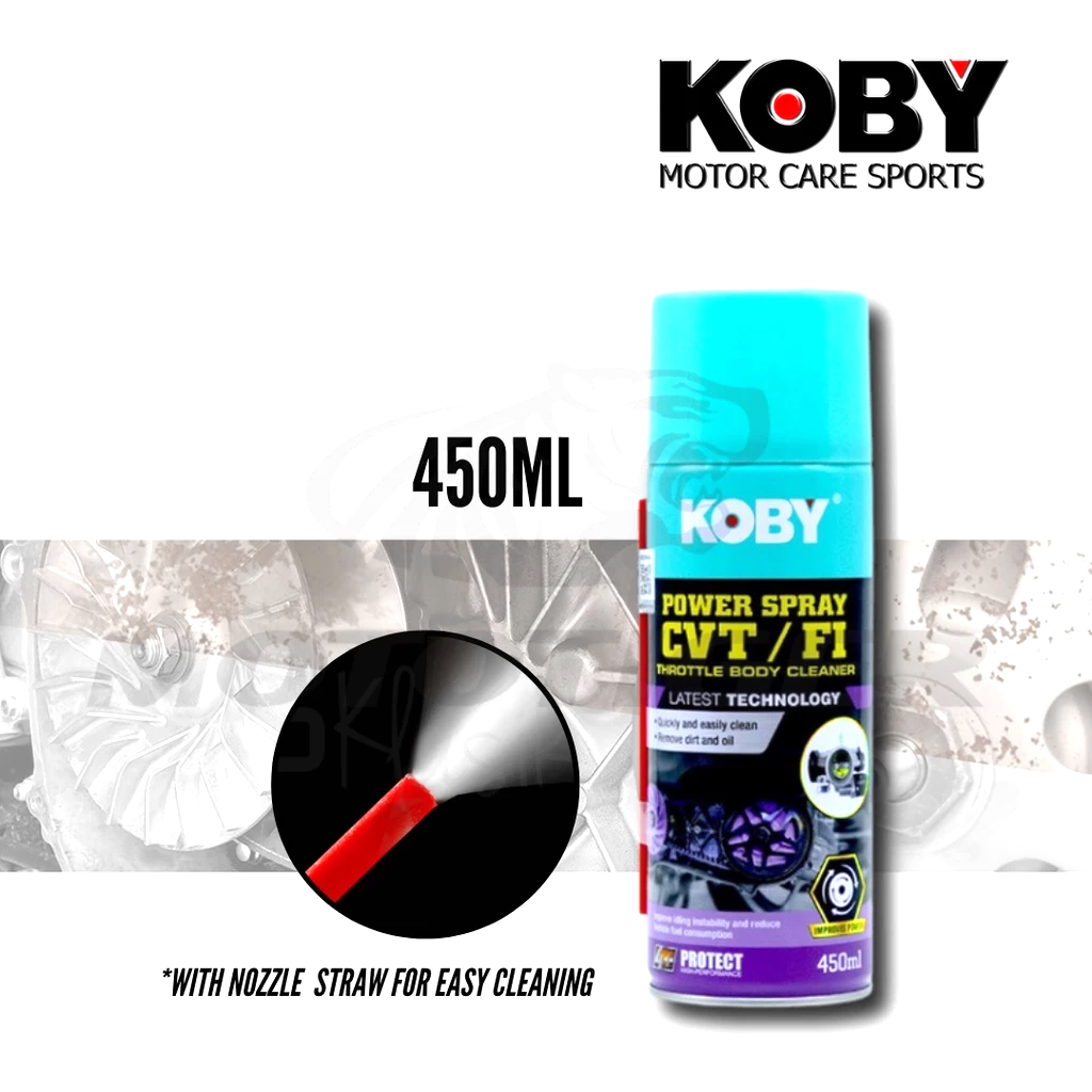 Koby Power Spray CVT/FI Throttle Body Cleaner 450ml/600ml Motorcycle ...