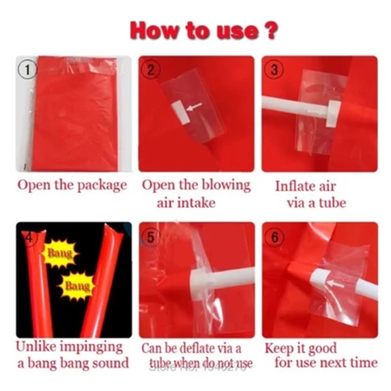 2pcs Balloon Clapper Sports Inflatable Cheer Sticks Events PE Material ...