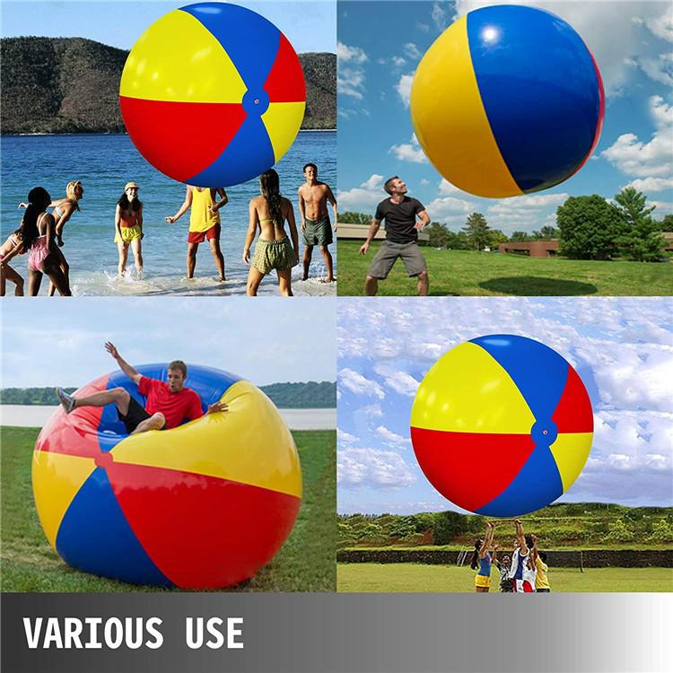 Giant Inflatable Beach Ball Large Tricolor Thickened PVC Water ...