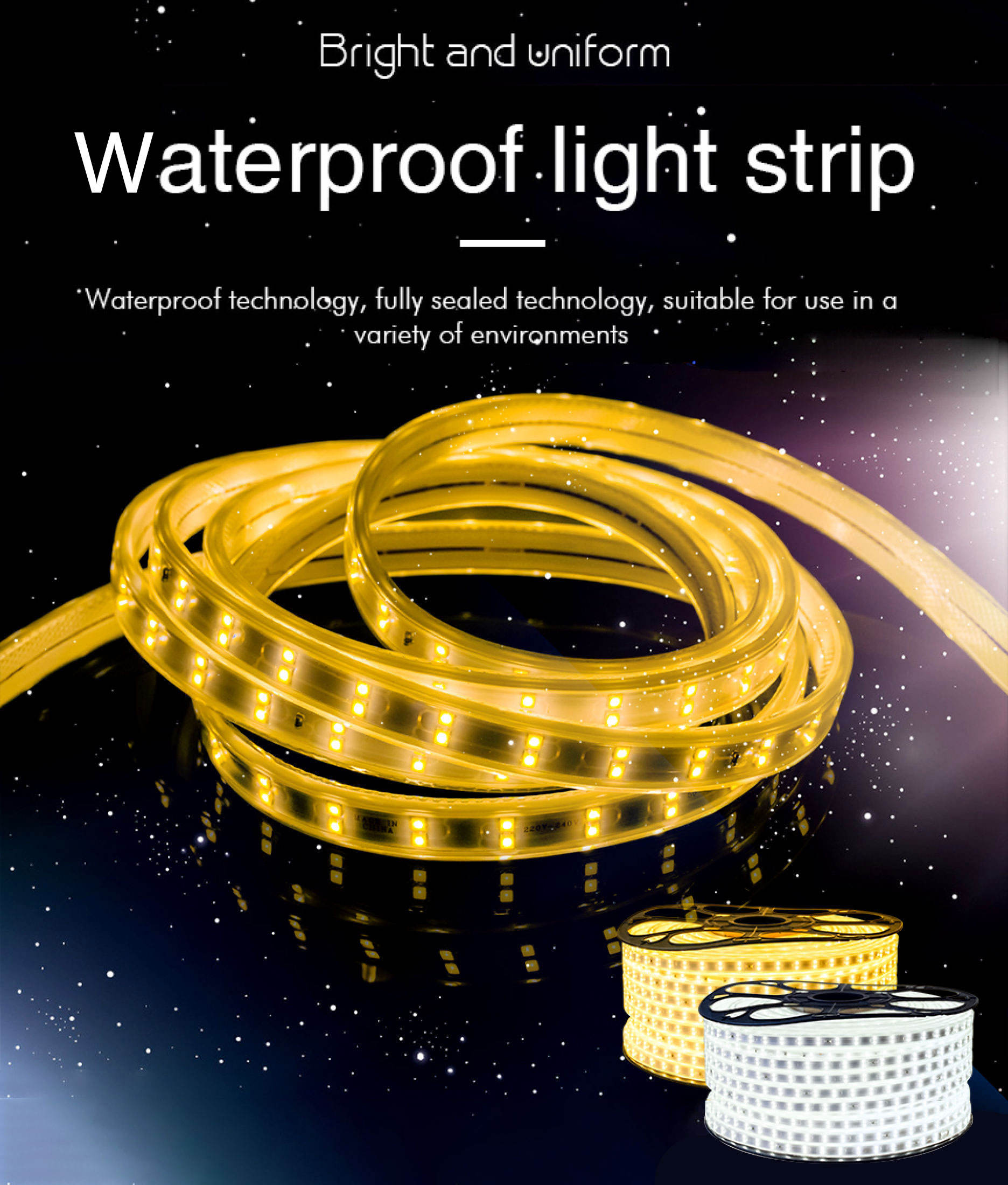 KASA LED Strip light IP67 Cuttable Rope Flexible Waterproof Warm/White ...