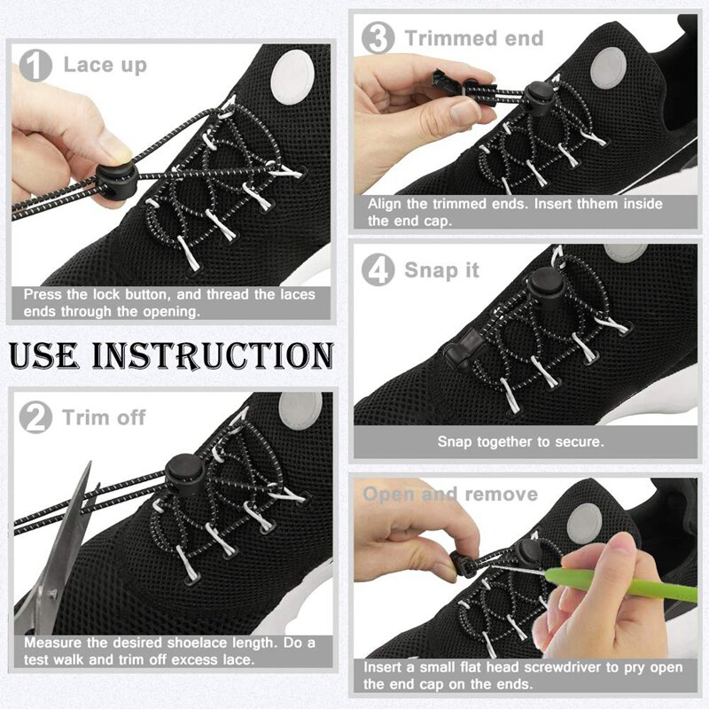 Curated visual reference: Picture Idea: No Tie Shoelaces Elastic Shoelaces That Eliminate The Need For