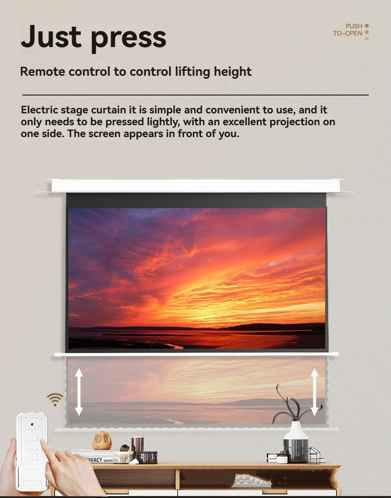 【COD】 60-150 inch Electric Projector Screen with remote control ...
