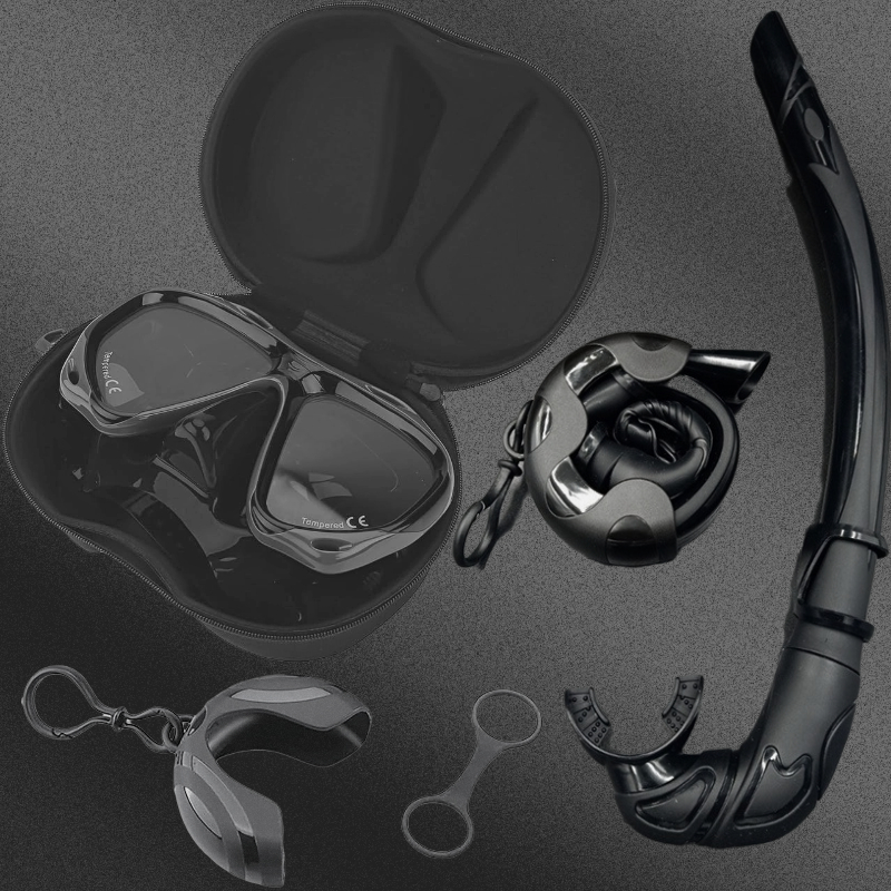 DIVI Folded Snorkeling Set for Adult Diving Mask Snorkel Scuba Dive ...