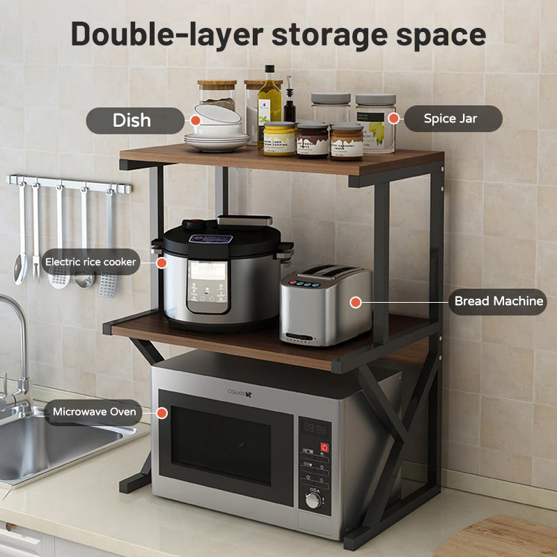 Microwave Kitchen Steel Expandable 2/3 Layers Microwave Oven Rack ...