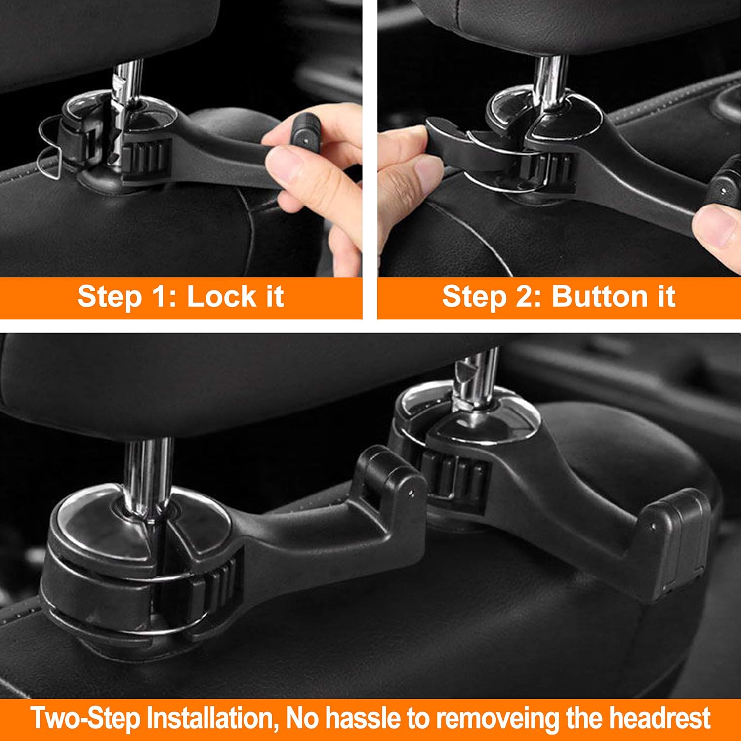1PC Car Headrest Hidden Hook 2 in 1 Car Seat Hooks with Phone Holder ...