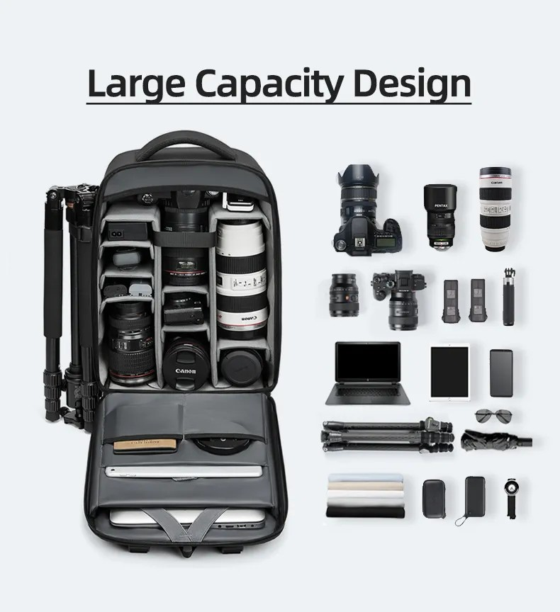 SEA CHOICE Large Capacity Bag Professional Camera Video Backpack for ...