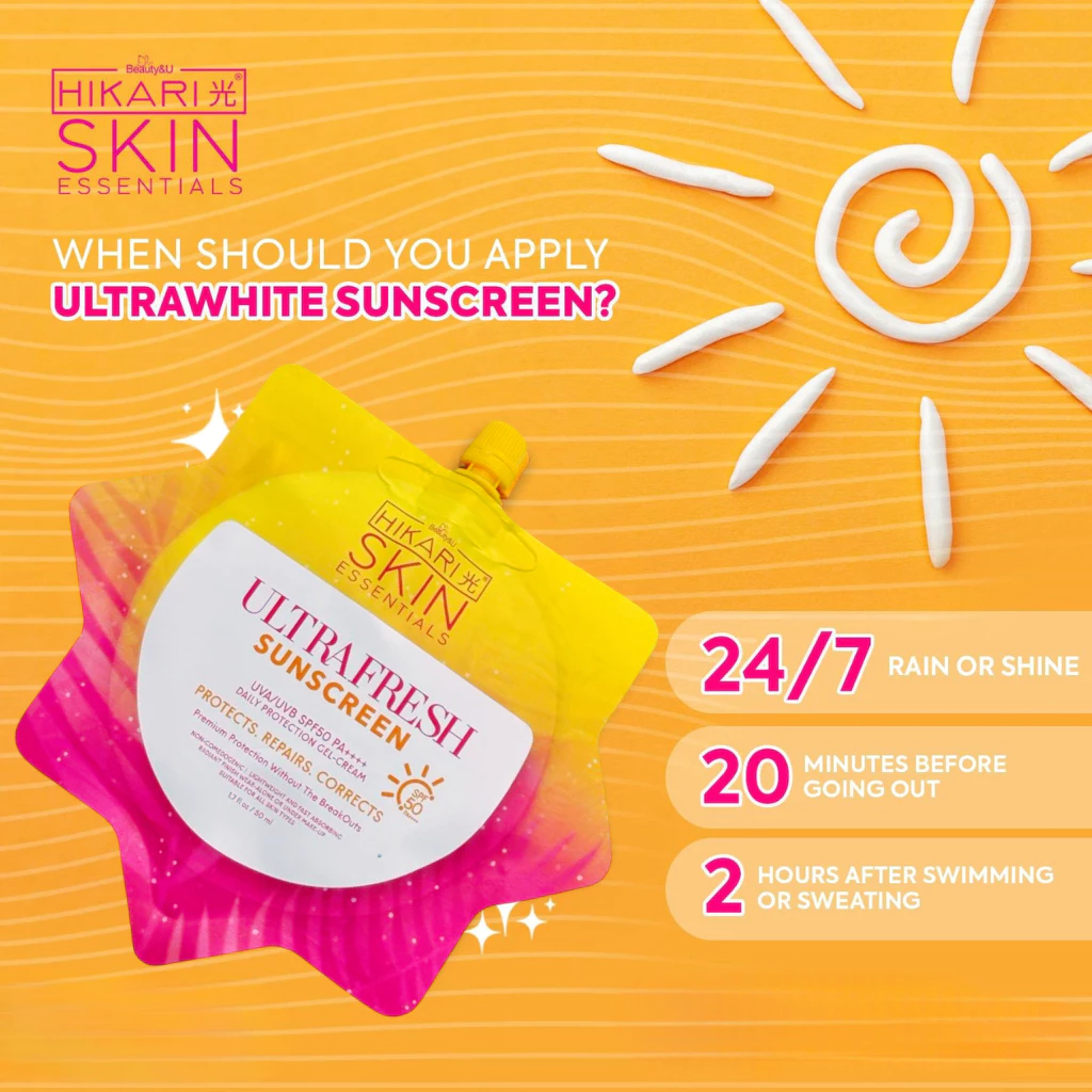 HIKARI Sunscreen Sunblock Cream Ultra White Sun Screen Whitening Skin ...