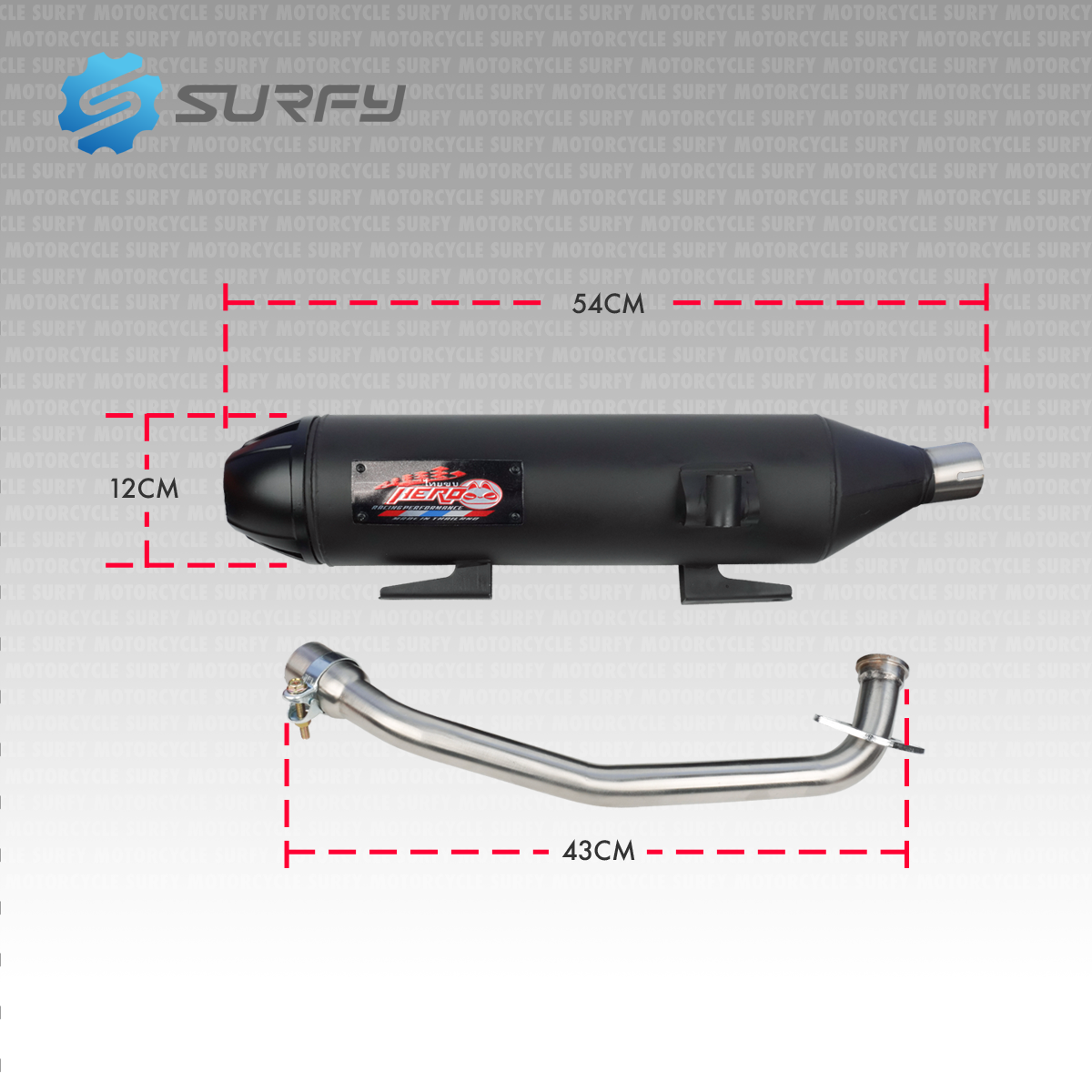 Racing Hero Pipes Muffler V4 Set For Nmax V2 Power Pipes With Stainless ...