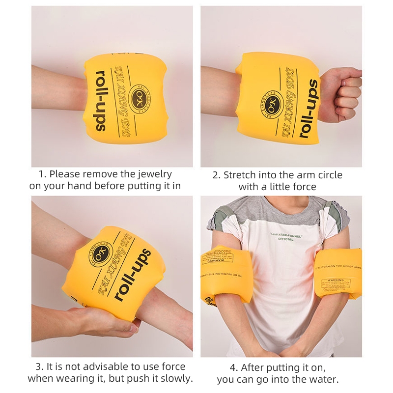 1Pair Inflatables Swimming Arm Ring for Children Adults PVC Safety ...