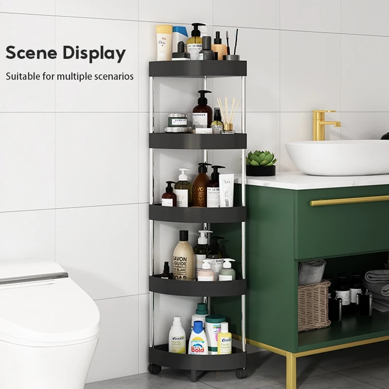 3/4/5 Layer Movable Corner Bathroom Storage Rack Triangle Storage Rack ...