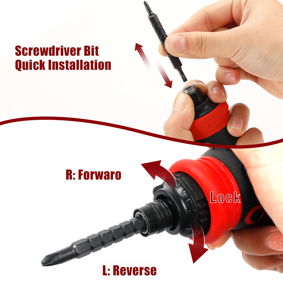 JLD Ratcheting Stubby Screwdriver 12-In-1 Magnetic Adjustable Length ...