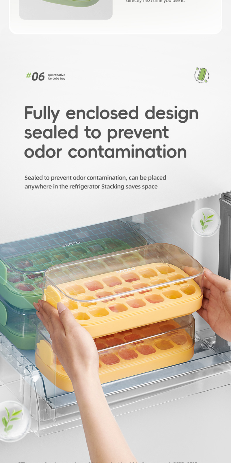Ecoco Silicone Ice Cube Tray Easy-release Portioned Ice Tray Mold 21 ...