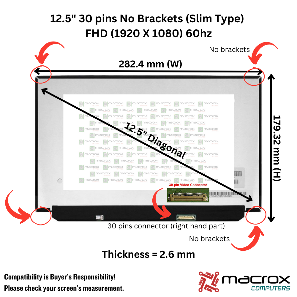 Laptop Screen 12.5