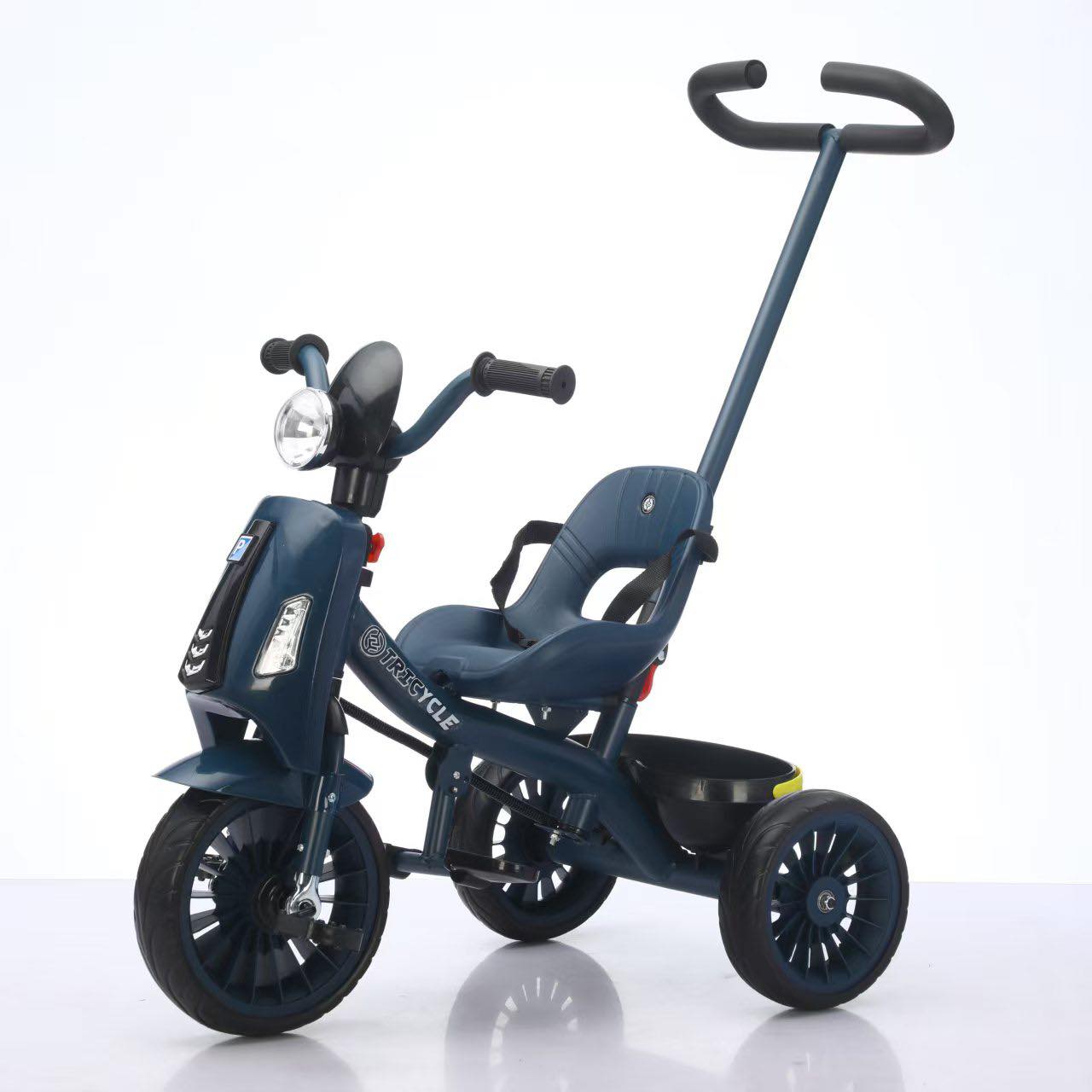 2025 Kids Tri-bike Push Stroller with Lights and Music 3 Wheeled Rubber ...