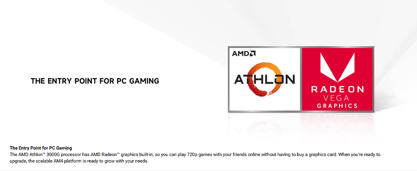 AMD Athlon 300GE Desktop Processors 2-Core 4-Thread DDR4