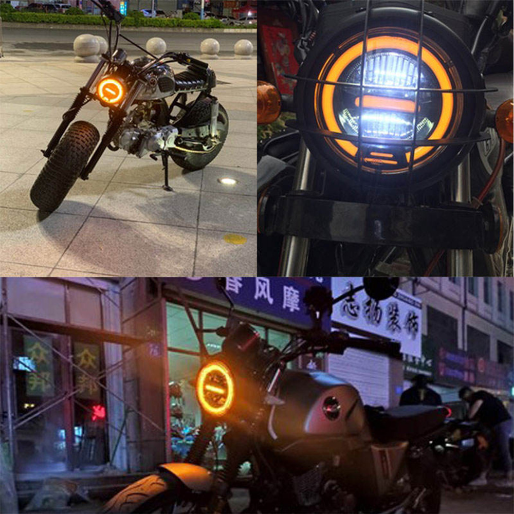 Unbranded 6.5 Inch Universal Round LED Motorcycle Headlight – Hi/Lo Beam With Halo Ring (800LM, 6500K) 4 thumbnail image