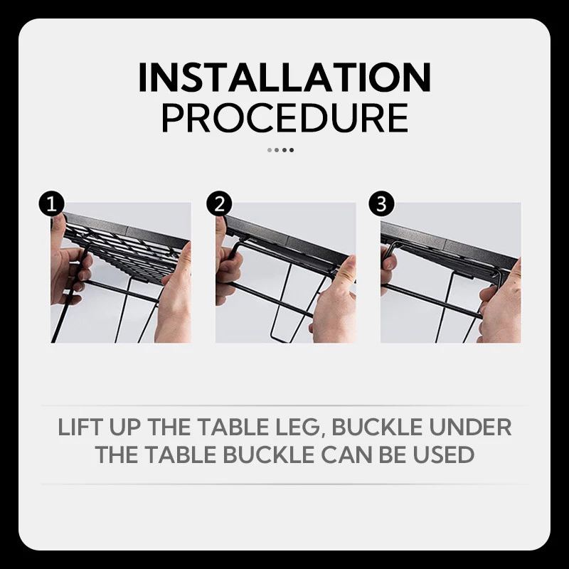 Multipurpose Camping Black Steel Table Stacking Storage Rack Foldable ...
