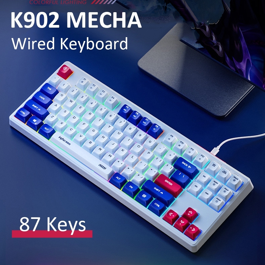 Inphic Wired Gaming Keyboard And Mouse Set Silent Conflict-Free 87keys ...