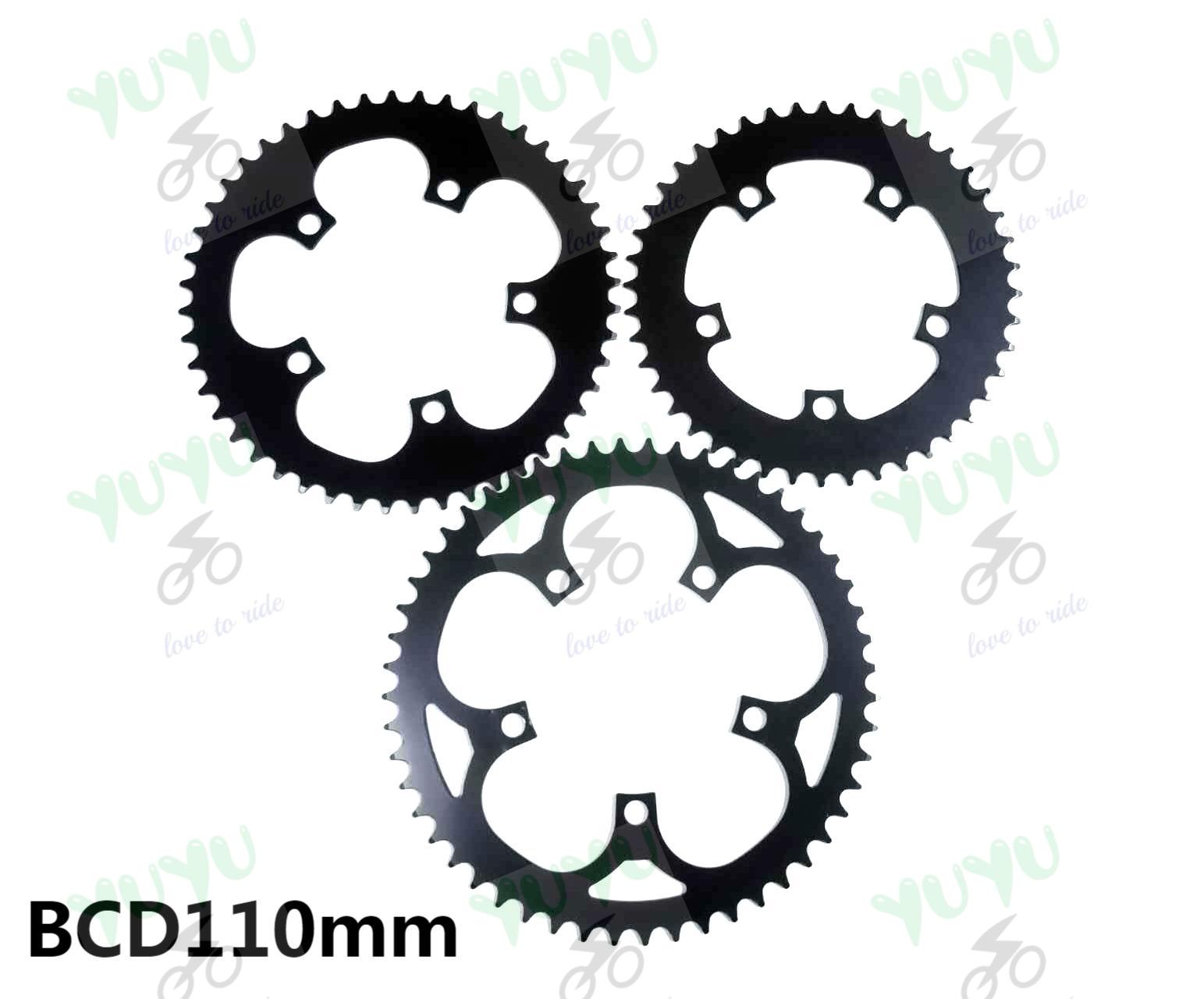 110BCD 130BCD 5Holse Crank Chain Ring 44T 48T 52T Sprocket Steel ...